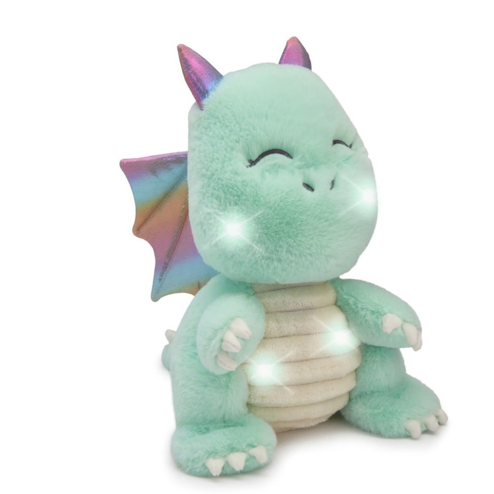 Hugs & Cuddles Glow Brights Dragon Plush 12” LED Light Up Stuffed Animal